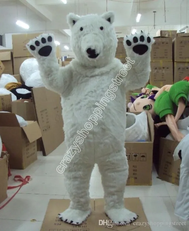 2023 Hot Sales Polar Bear Mascot Costumes Cartoon Thema Fancy Dress High School Mascotte AD -kleding