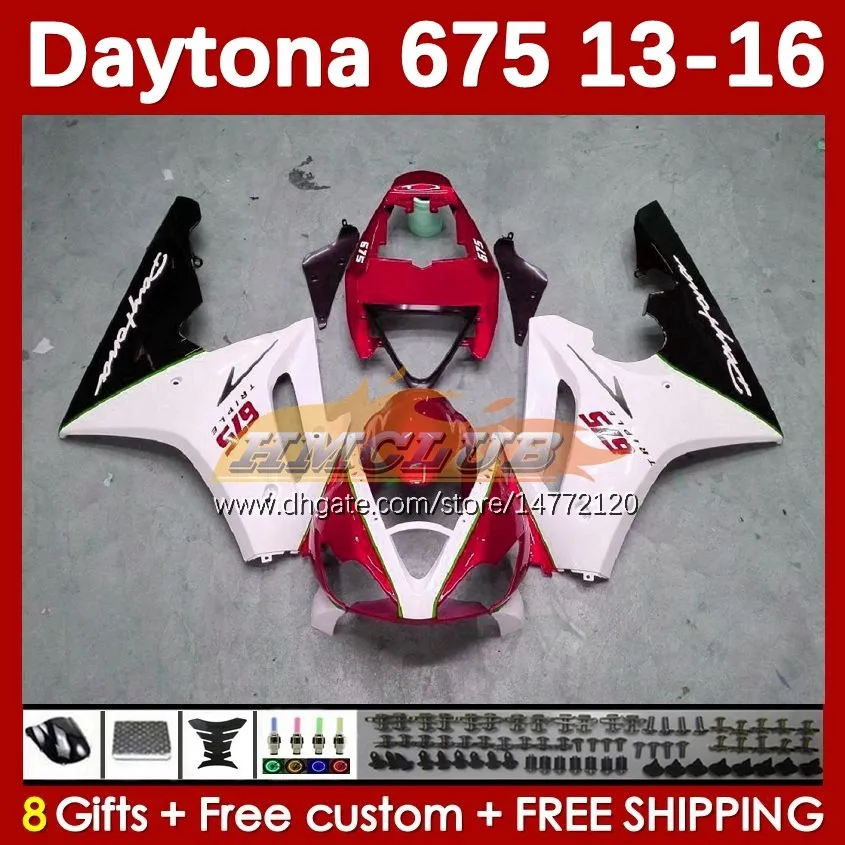 OEM FAIRINGS KIT FÖR DAYTONA 675 675R 13 14 15 16 2013 2014 2015 2016 Moto Bodyworks 166no.84 Daytona675 Body Daytona 675 R 2013-2016 Motorcykel fairing rött lager