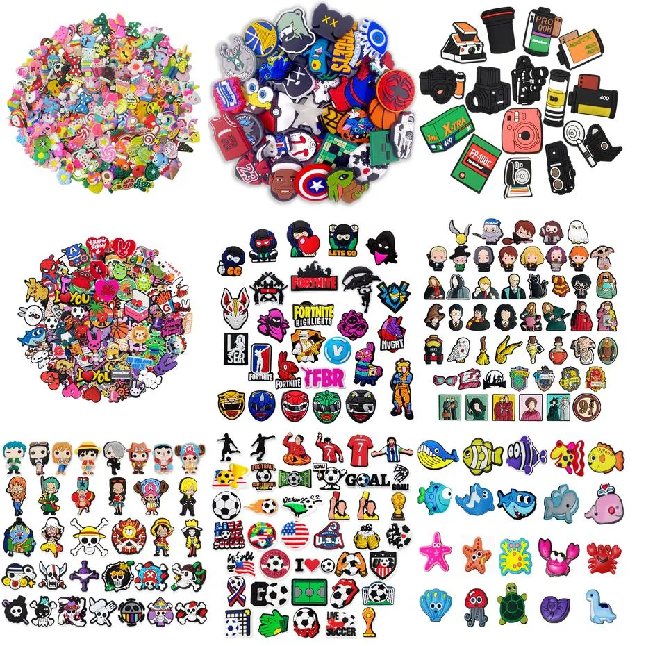 Shoe Parts Accessories Charms For Boys Kids Teens Girls Pvc Croc Pins Cute Pack Decoration Slides Clog Sandals Bracelet Wristband Dr Otx3N