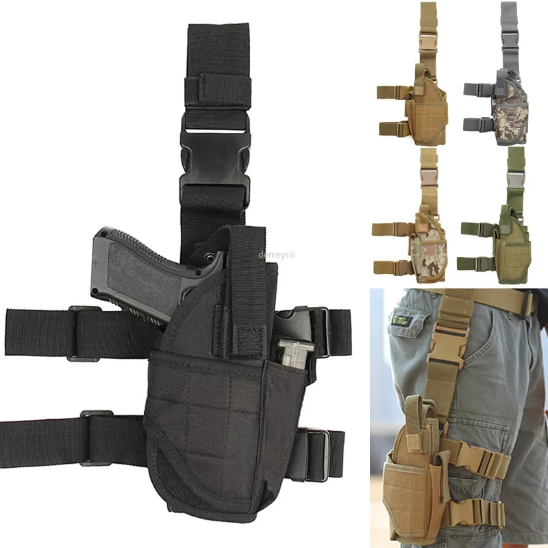 Outdoor Bags Universal Drop Leg Gun Holster Right Handed Tactical Thigh Pistol Bag Pouch Legs Harness for All Handguns 230322