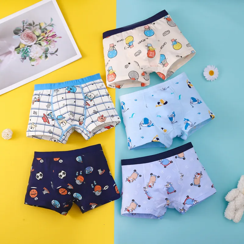 Boy's Cotton Briefs Cartoon Pattern Breathable Panties Kid's - Temu