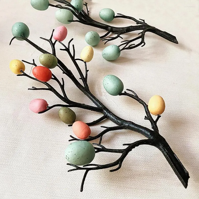 Dekorative Blumen Ostern Baum mit Malerei Eier Dekor Frühling Party liefert Kindergarten Dekoration Home Ornamente DIY Handwerk Ei Dekoration