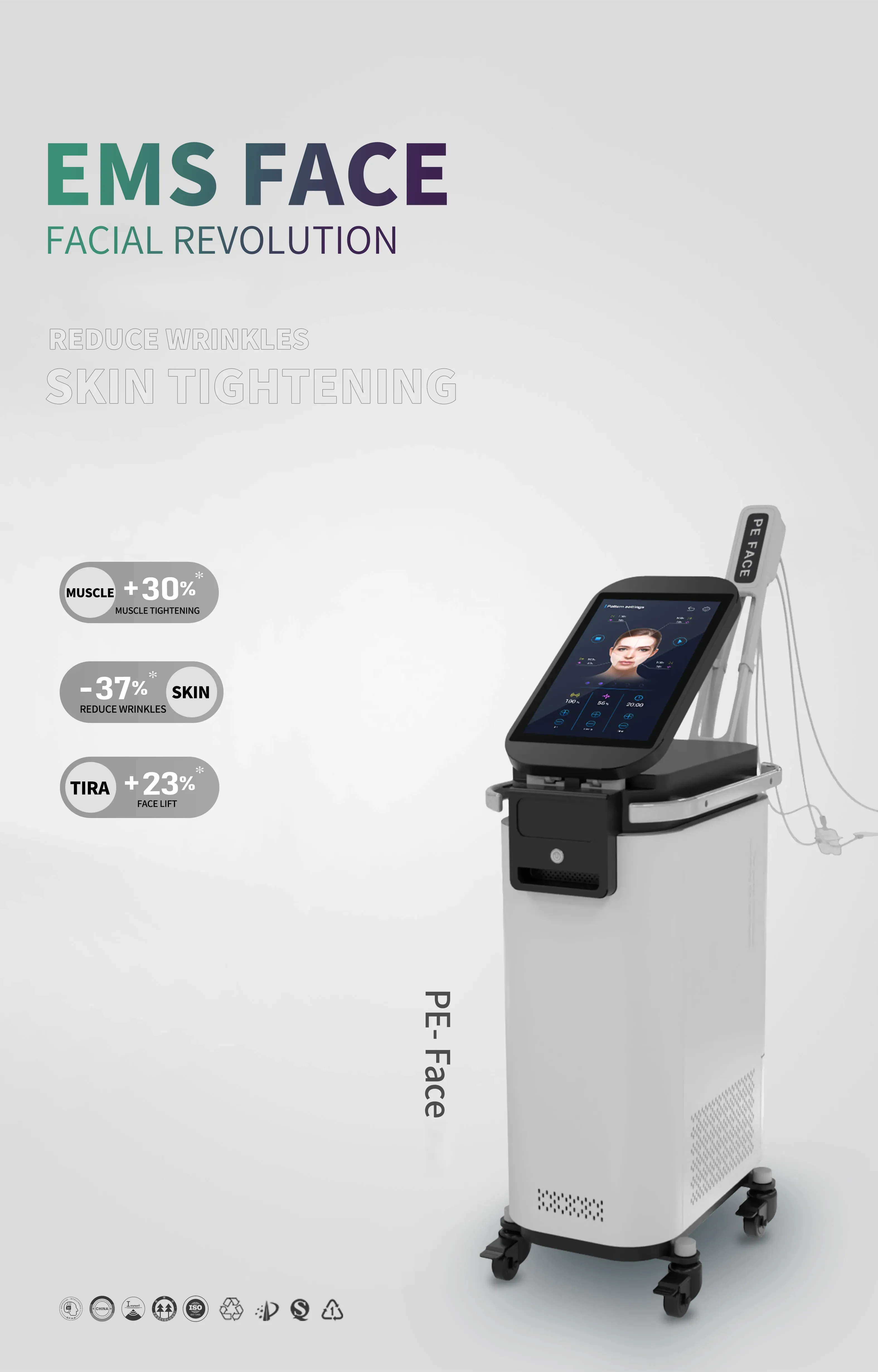 Non-invasive PE-Face Electromagnetic EMS Facial Muscle Stimulation RF V-line Face Lifting Skin Tightening Facial Sculpting Wrinkle Removal EMS Face Machine Pe-face electromagnetic facial lift sculpt ems face machine - Honkay ems face slimming instrument,ems face treatment,ems face lift machine,ems face lift device,ems face machine