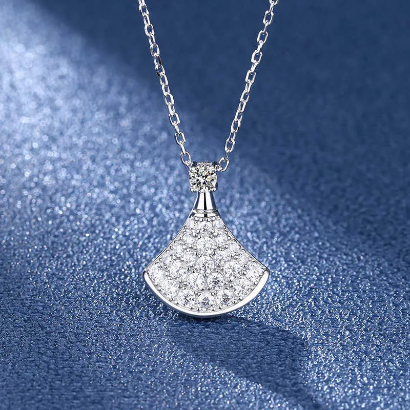 Pendant Necklaces Strands Strings Mosan Diamond Sterling Sier S Skirt Necklace Baojia Three-layer Electroplating Process Au750d Color