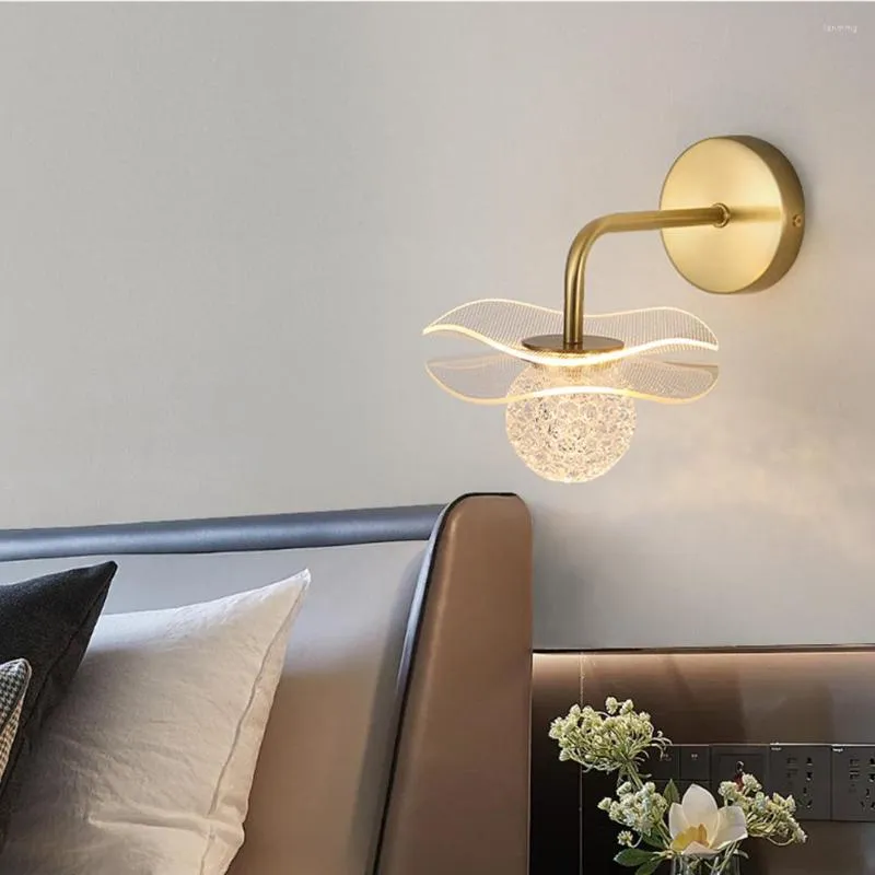 Lampa ścienna Nowoczesne wystrój wewnętrzny światło LED do salonu sypialnia Luster Flower Sconce TV