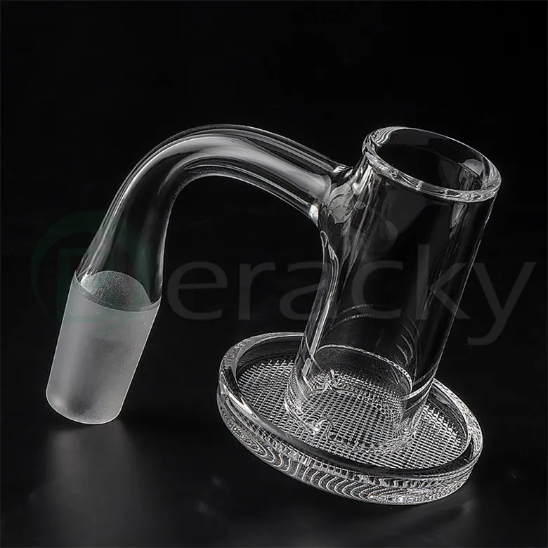 Sandblasting Fully Welded Quartz Charmer Banger Smoke Beveled Edge Grid Bottom 20mmOD 2.5mm Thick For Dab Rig Heady Bong