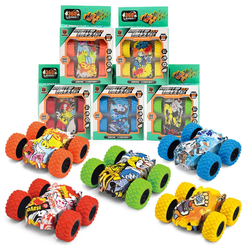 Voiture jouet pour enfants 360 Tumbling Fun Double Face Car Inertia Safety Crash-Resistant Anti-Fall Child Shatter Proof Model Fun Double Side
