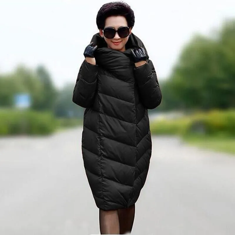 Women's Down & Parkas Cocoon Jacket Winter Long Thickening Large Size 10XL Fashion High-quality Brand Coat Black Red Navy BlueWo