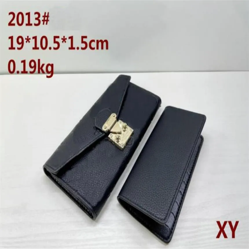 designer 2pcs set Embossing credit card bags Damier leather holders high quality famous classical women holder coin purse Wallets 204J