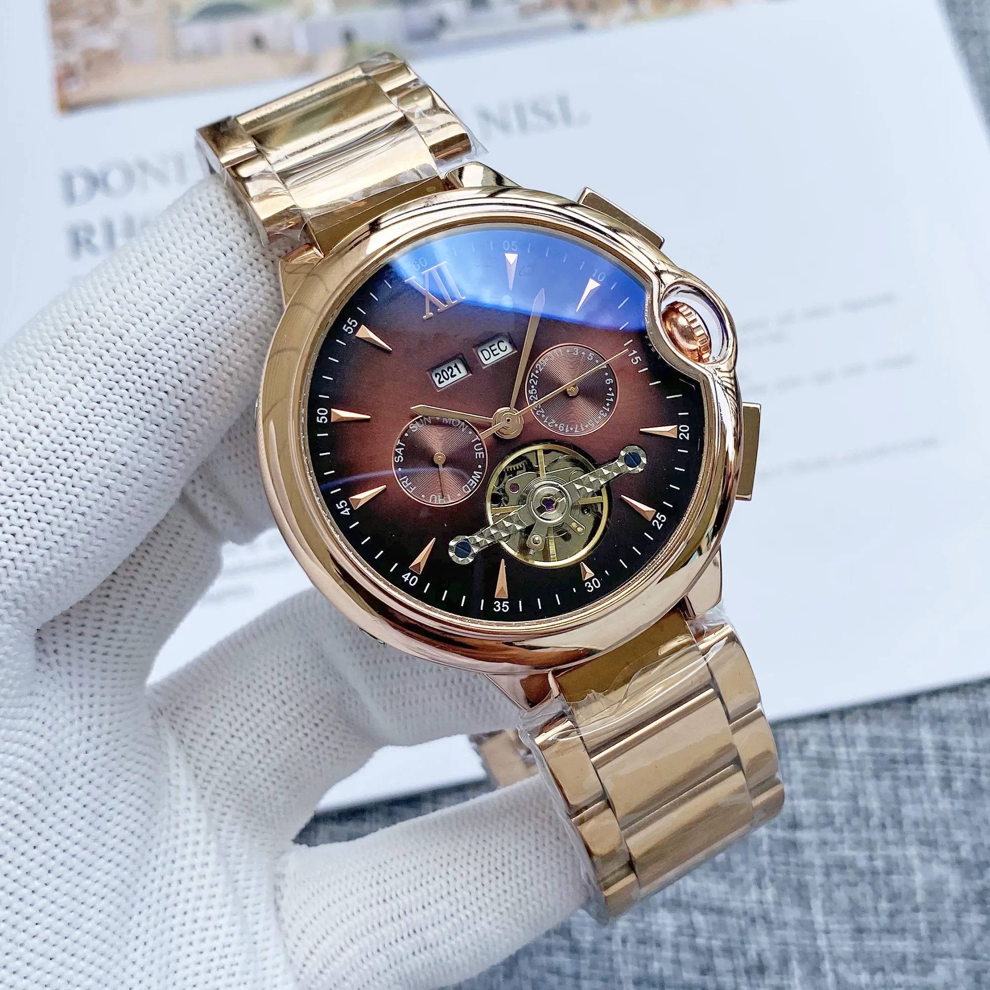 2023 nouvelle marque originale affaires montre pour hommes classique boîtier rond montre mécanique montre-bracelet horloge recommandée Watchwa montre q56
