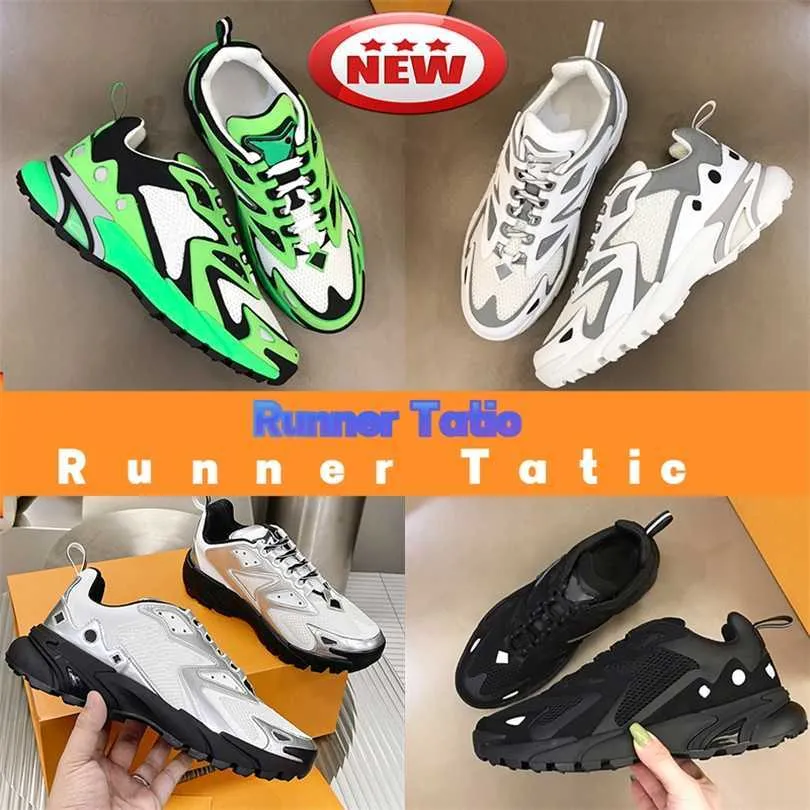 Sneaker di design Runner Tatic Scarpe casual Scarpe da ginnastica da uomo Nero Argento bianco Verde Nero cool Grigio multi mesh traspirante Sneakers da uomo di lusso Scarpe da ginnastica sportiveB27S