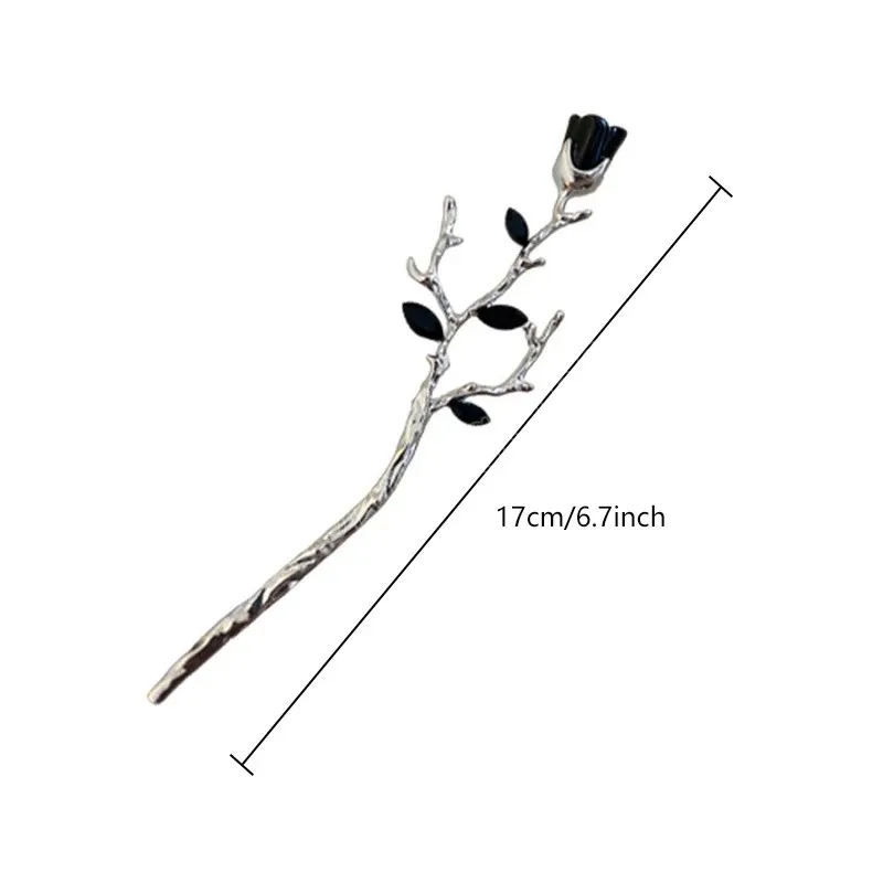 Vintage Rose Flowers Hair Sticks For Women Exquisite Elegant Rose Alloy Hairpins Headdress Hair Accessories Jewelry Gifts