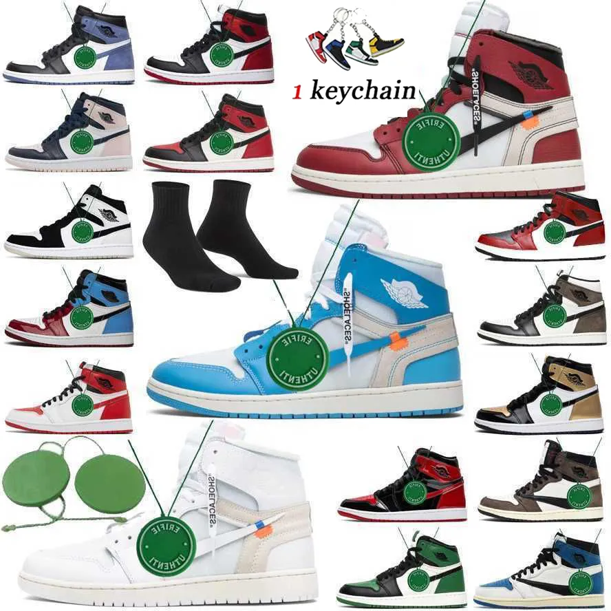 2023 Scarpe da basket Sneakers Retro Unc Sneaker Dark Mocha Bred Patent Chicago Royal University Blu Fearless Diamond Air Jumpman 1 Uomo Og Offs Blu x Scarpe da corsa