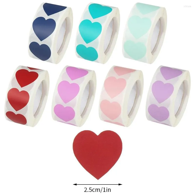 Wrap Prezent 500pcs/Roll Love Serce w kształcie kleji Słode etykiety fok etykiety Scrapbooking Pakiet Etykieta Opakowanie