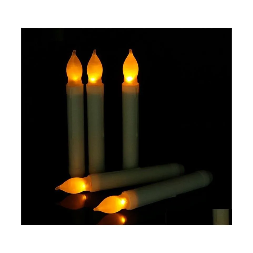 Décoration de fête LED Cône Light Couettes électroniques Candle de cône électronique Amélitation sans flamme pour les décorations d'anniversaire de mariage Supplies Dhody