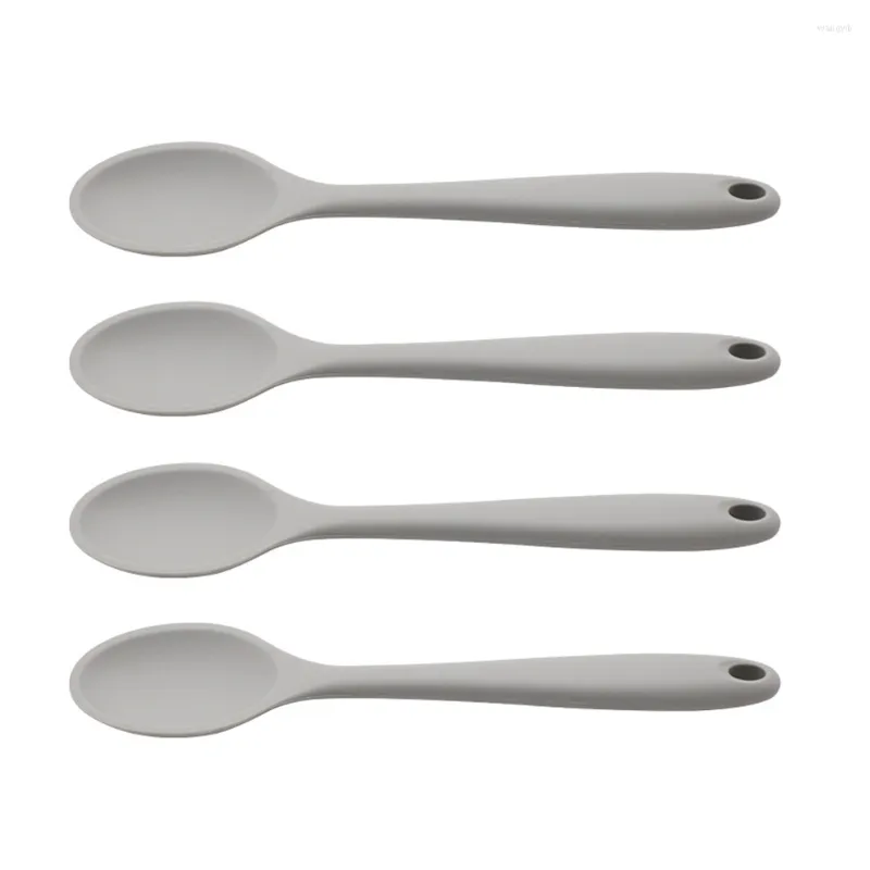 Ensembles de vaisselle 4 pièces cuillères en Silicone riz japonais Ramen cuillère de cuisine antiadhésive mélange rétro soupe