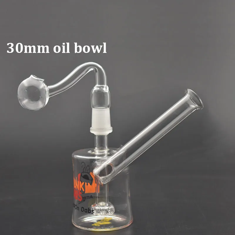 Dunkin Cup Smoking Water Pipe Glass Oil Burner Bong Hookah Recycler Dab Rigs Ash Catcher Bongs Heady Glass Pipes with 14mm 30mm Ball Oil Burner Pipe and Banger Nail