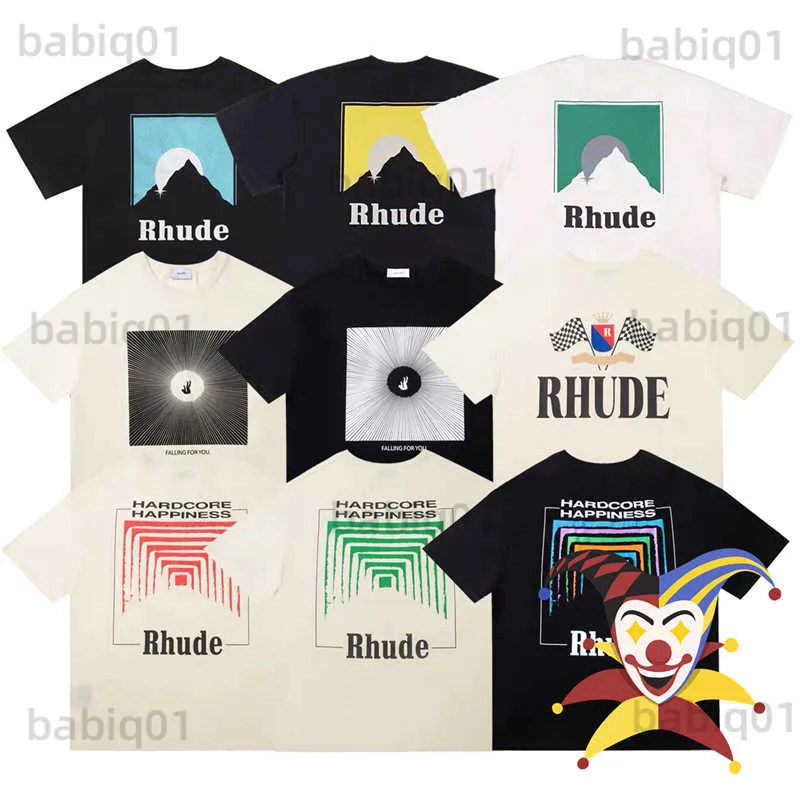 Męskie koszulki Nowe przybyły Rhude T Shirt Mężczyźni Kobiety 1 1 Najlepsza jakość koszulek TOPS TEE T230321