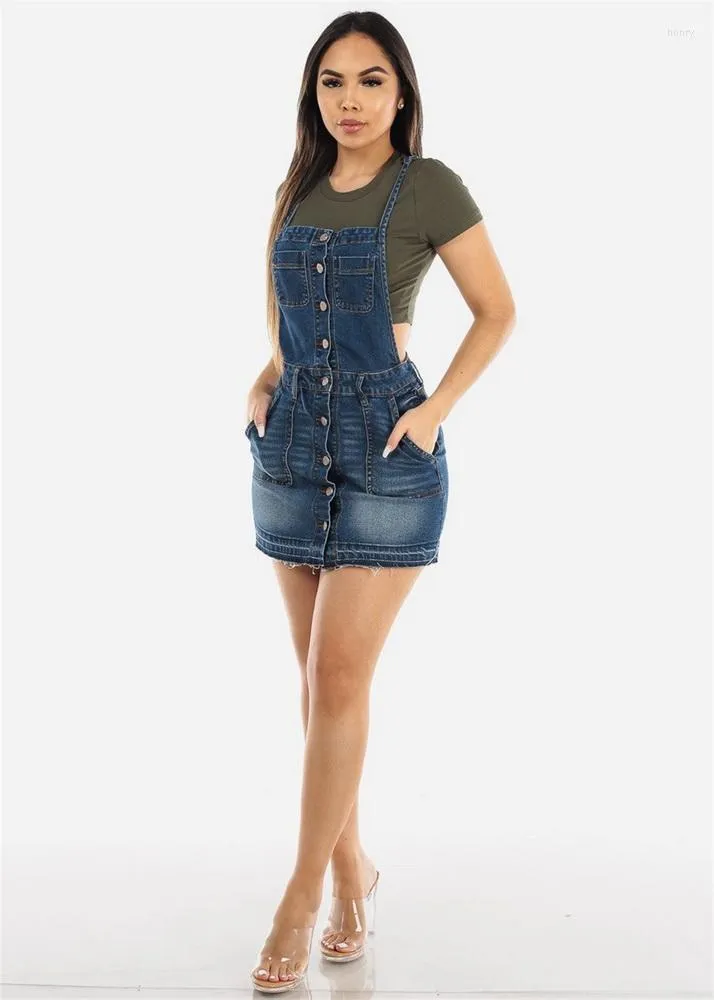 Casual klänningar sexiga kvinnor spaghetti rem bodycon jeans mini skater klänning backless denim sommar