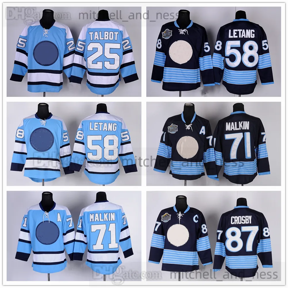 71 Evgeni Malkin Winter Heritage Classic Hockey Jerseys Movie 25 Maxime Talbot 58 Kris Letang 87 Sidney Crosby 81 Phil Kessel Maillot bleu marine