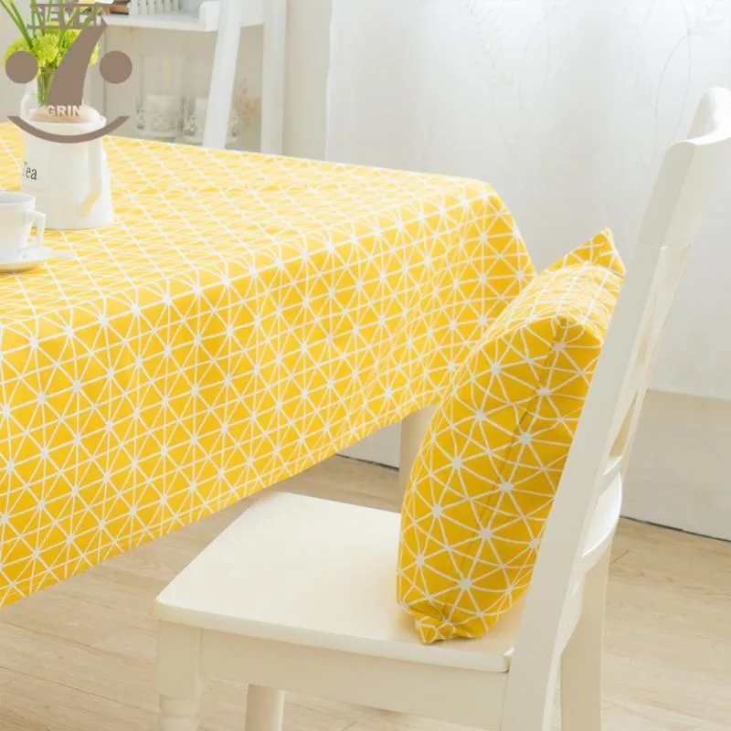 Federa per cuscino decorativo per la casa simpatico plaid giallo stampa cotone lino quadrato 45x45 cm