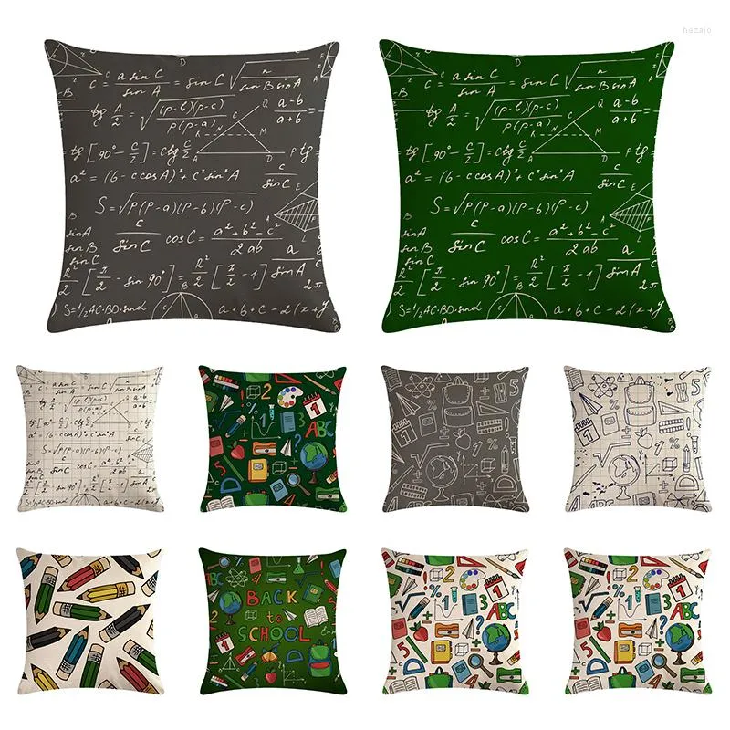 Pillow Advanced Mathematic Formula Pillowcase Plane Geometric Line Equation Doodle Cojines Almofada Decorate Living Room ZY1322