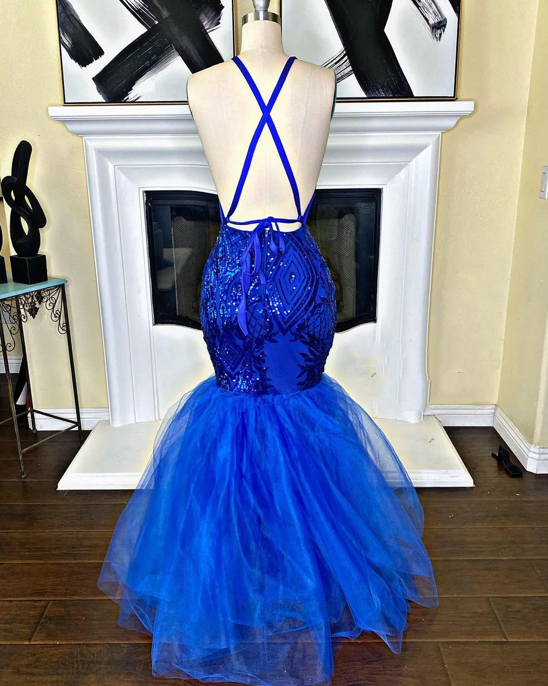 2023 Arabic Aso Ebi Royal Blue Prom Dresses Mermaid Evening Formal Party Second Reception Birthday Engagement Bridesmaid Vestidos De Noche Femme Robes