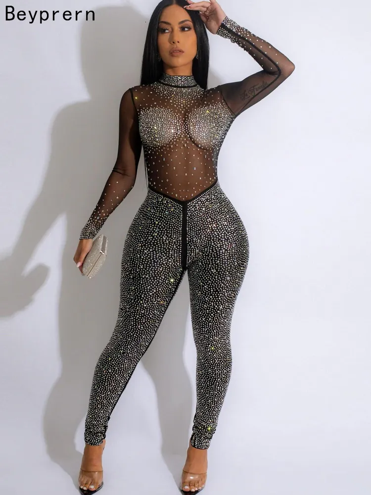 OLUOLIN Women Sexy See Through Sheer Mesh Jumpsuits India | Ubuy