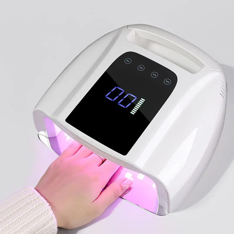 Nail Dryers Rechargeable Nail Lamp with Handle Cordless Gel Polish Dryer Manicure Machine LED Light for Nails Wireless Nail UV LED Lamp 230323