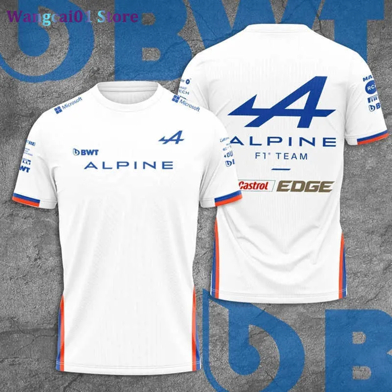 wangcai01 T-shirts pour hommes 2022 Nouveau T-shirt F1 Formule 1 Alpine F1 Team Alonso T-shirt surdimensionné pour hommes Sports de plein air d'été 0323H23