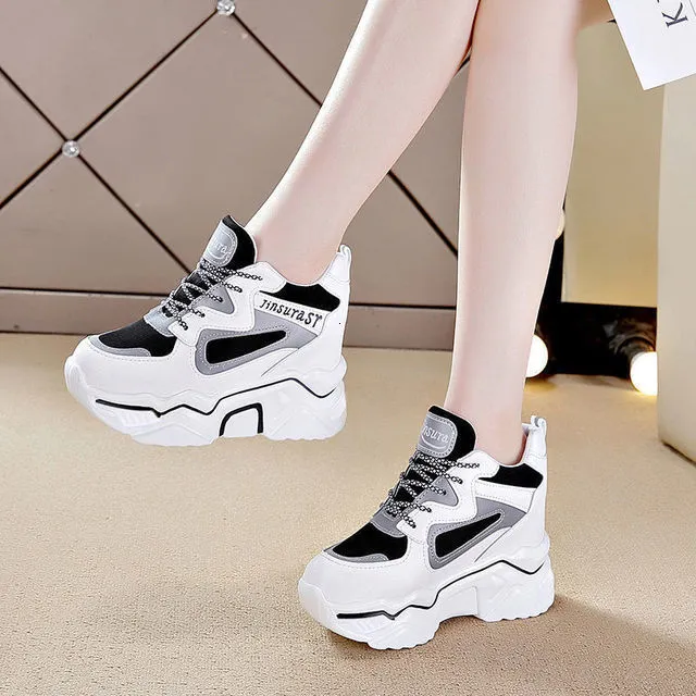 High Heel Women Sneakers Wedge Shoes Girls Platform Sneakers Ladies Shoes