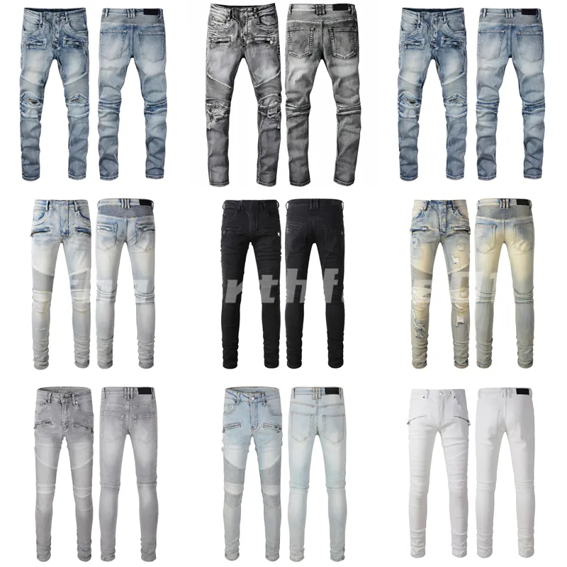 Paris Style Fashion Mens Jeans Simple Summer Lightweight Denim Pants groot formaat Designer Casual Solid Classic Straight Jean For Male