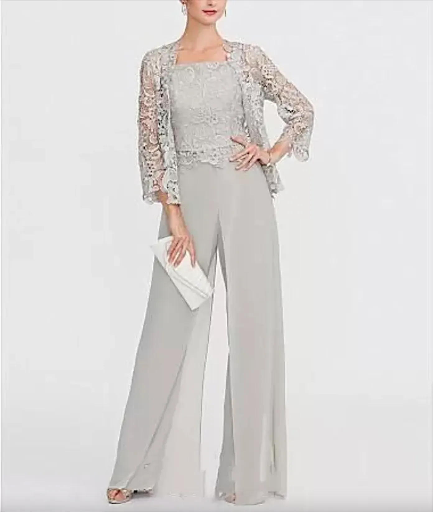 Elegant Lace High Collar Mother Of The Bride Pants Suit Set Out For Wedding,  Prom, And Party Jacket And Trousers For Groom And Mom Outfit From  Chicweddings, $103.12