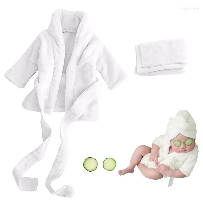 Pajamas Born Pography Props Bathrobe Wrapping For Head Headscarf Plastic Cucumber Slice Set Infant Boys Girls Costume