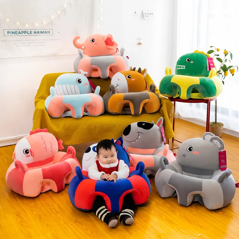 Sedie da pranzo Sedili Supporto per divano per bambini Coprisedile Sedia in peluche Imparare a sedersi Comodo Cartoon Toddler Nest Puff Lavabile Baby Floor Plush Lounger 230322