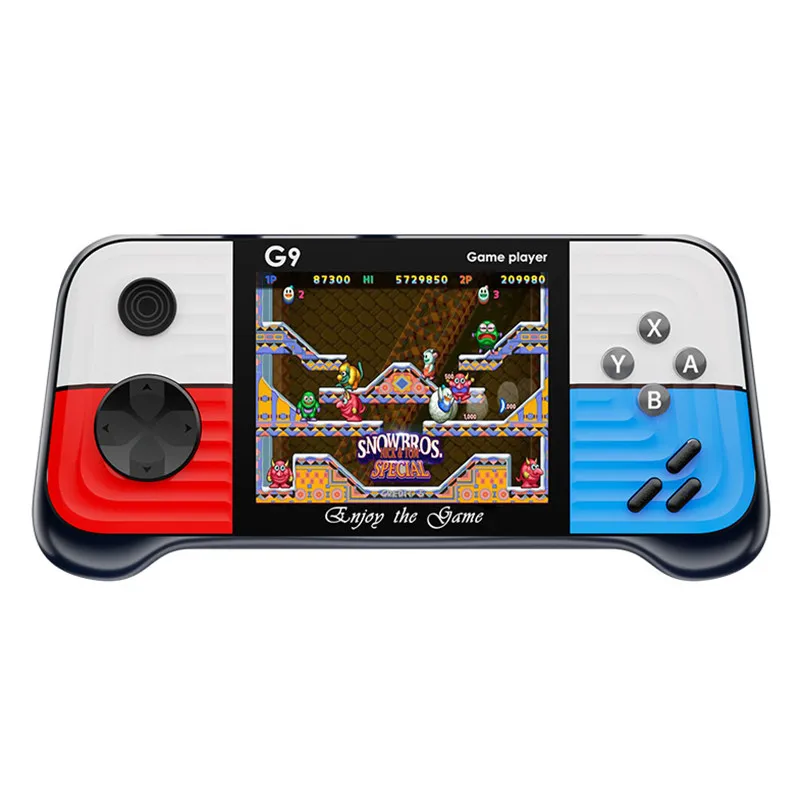 G9 Handheld tragbare Arcade-Spielekonsole 3,0-Zoll-HD-Bildschirm Gaming-Spieler 666 in 1 klassische Retro-Spiele TV-Konsole AV-Ausgang mit 2 Controllern DHL