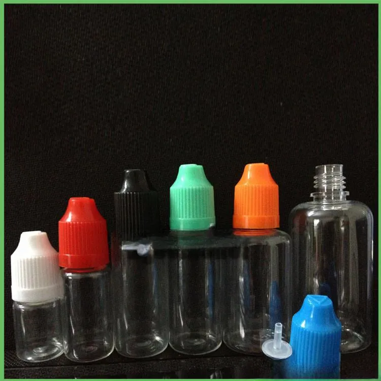 Hurtowa butelka PET E płynny ejuice eliquid butelki plastikowe kropla 10 ml puste butelki z dziecięcym manipulatem okropna czapka długa końcówka igła 10 ml