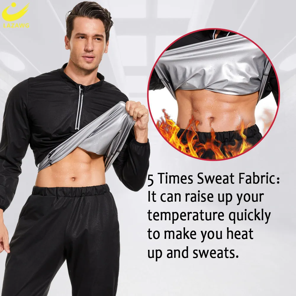 LAZAWG Men Sauna Suit Heat Trapping Shapewear Sweat Body Shaper