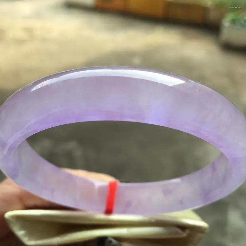 Bileklik Sertifika Gönder A Jadeite Myanmar Mor Jade Kadın Güzel Takı Burma Sertifikalı Jades Stone Şifa Bangles