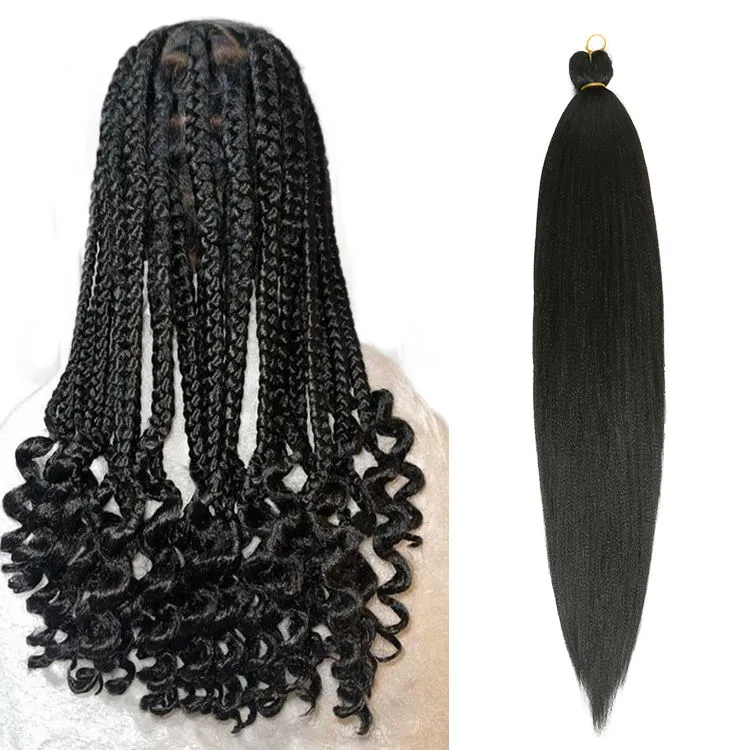 26 Inch Pre Stretched Yaki Braid Hair Pre layered Braids Synthetic Fiber Braiding Hair