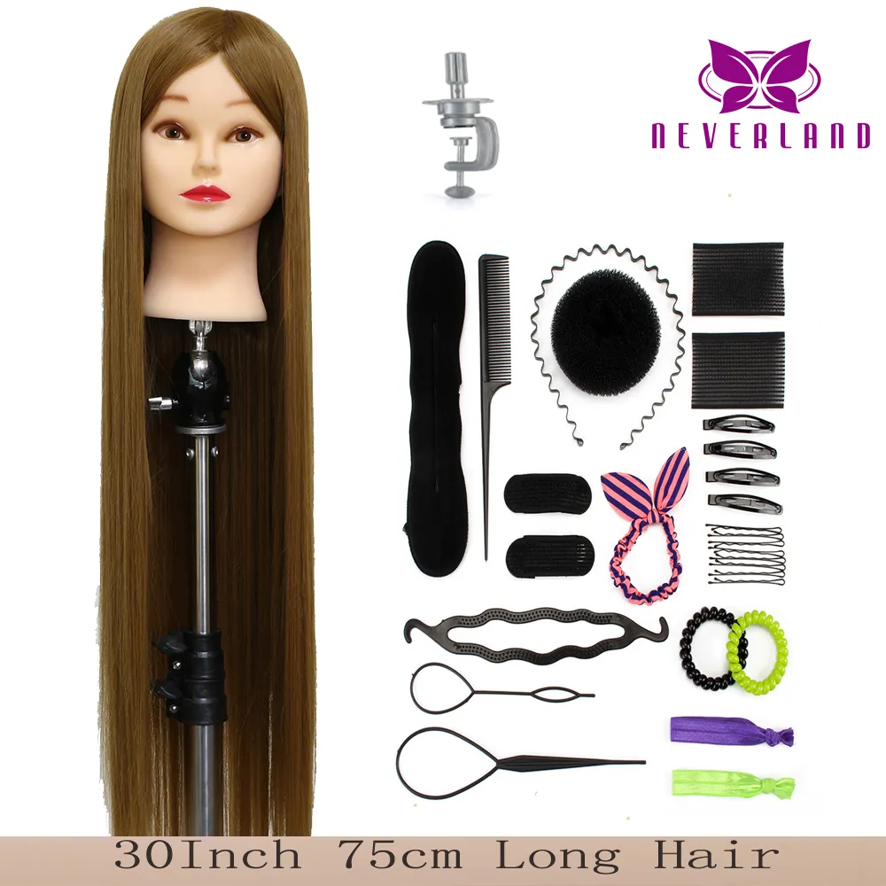 75CM Long Hair Mannequin Head With Hair For Hairstyles Hairdressing  Training Head Model For Wig Women Educational Hairdresser