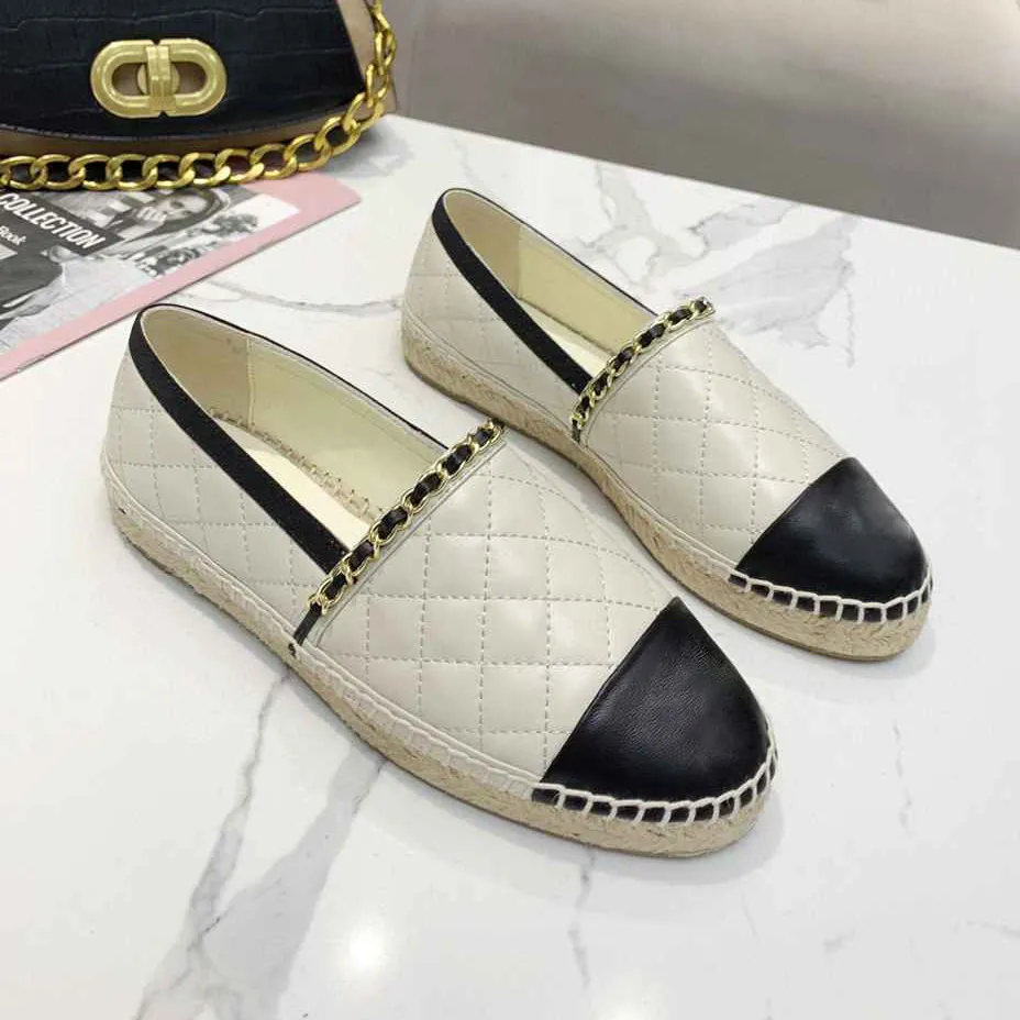 Classic Casual Loafers Summer Ladies Flat Shoes Designer Fashion Soft Leather Slippers Lazy Loafer Fisherman Canvas Shoe With Box Size35-40