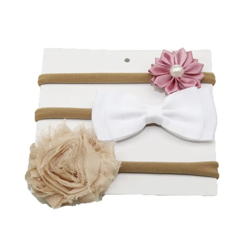 feutre arcs Rose fleur bébé Nylon bandeau élastique filles nouveau-né bambin Photo accessoires cheveux accessoires ensemble
