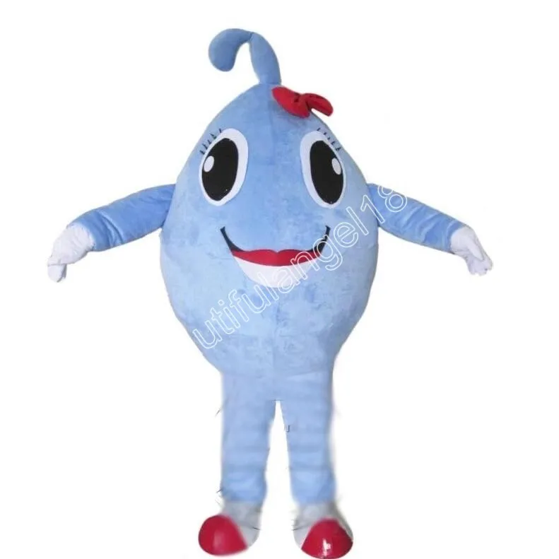 Costume de mascotte de boule bleue super mignon, tenue de personnage de dessin animé, Halloween, taille adulte, fête d'anniversaire, tenue d'extérieur, caritative