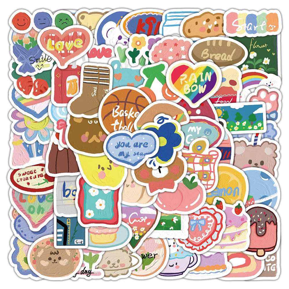 60 Pcs En Gros Dessin Animé Enfants Autocollants Étanche Autocollant Pour Bagages Ordinateur Portable Guitare Planche À Roulettes Cahier Bouteille D'eau Téléphone Cas De Voiture Stickers