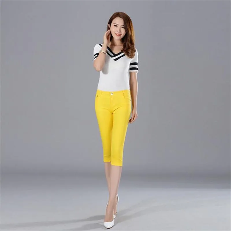 Women's Pants & Capris Female Summer Plus Size Leggings Pencil Bodycon Slim Skinny Trousers Oversized Stretch Pantacourt Jeans