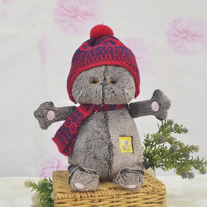 Poupées en peluche 25 35CM Basik Cat Basic gris chats jouets enfants oreiller en peluche Enfant, c'est-à-dire cadeaux d'anniversaire pour enfants 230323