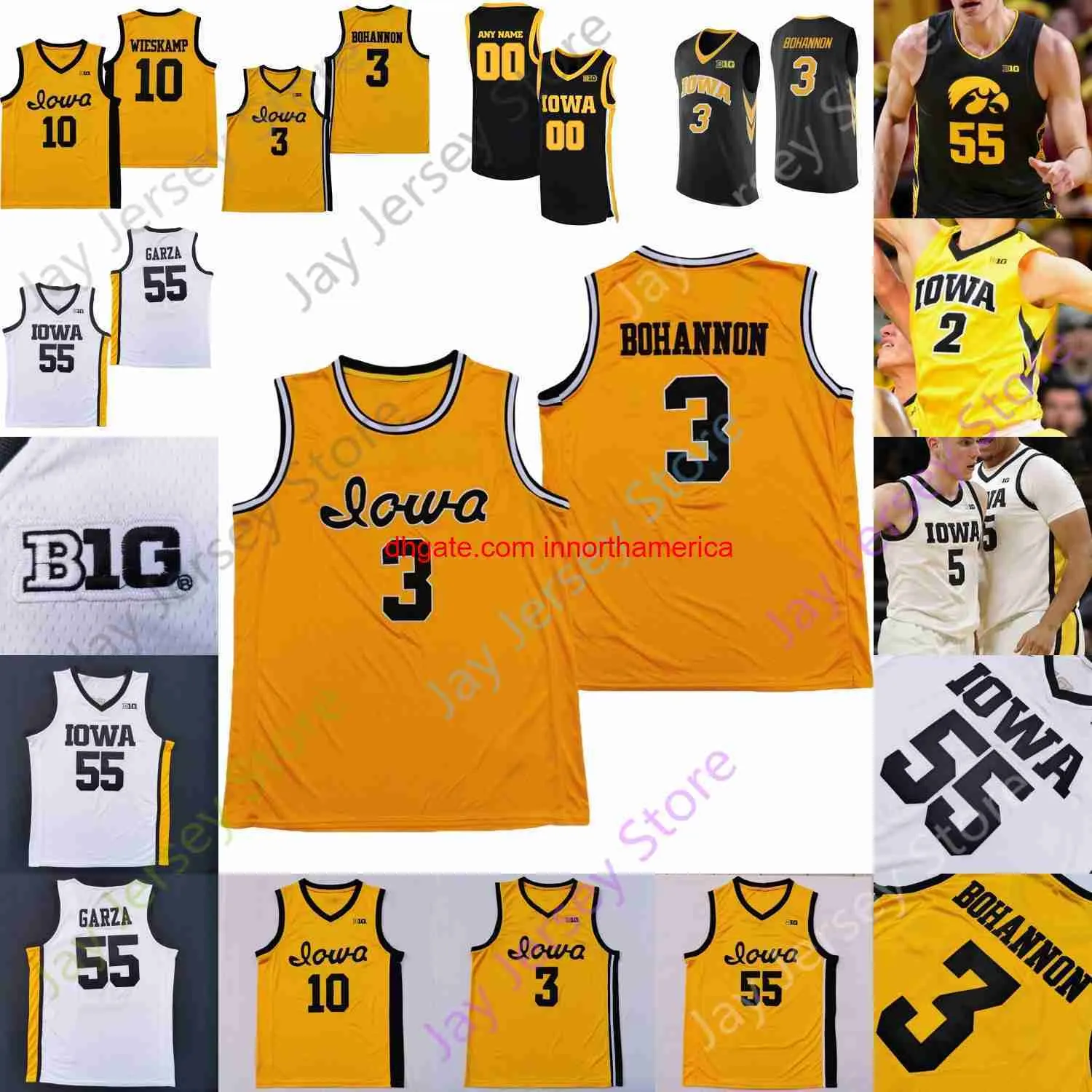 2022 Iowa Hawkeyes Basketball Jersey NCAA College Joe Toussaint Ryan Kriener Jack Nunge Tony Perkins Keegan Murray Kris Murray Josh Ogundele Caitlin Clark