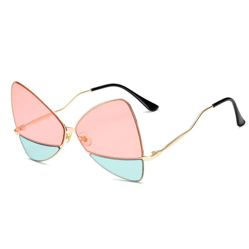 Gafas de sol para mujer, monturas de Metal de mariposa de gran tamaño, gafas de sol de diseñador de moda UV400, gafas de sol Retro para mujer