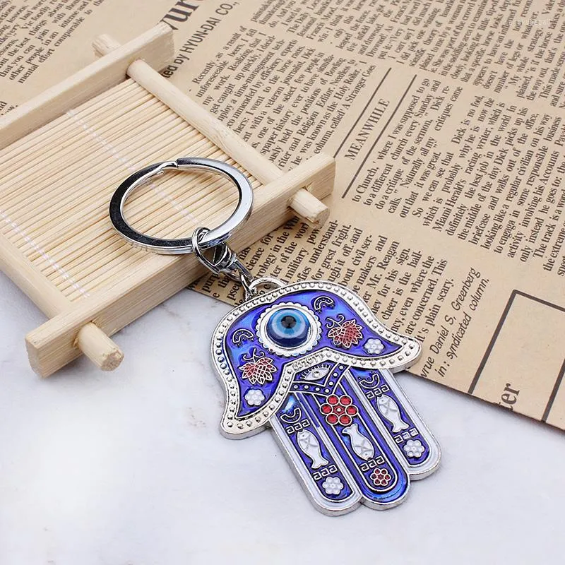 Keychains Lucky Eye Hamsa Hand Keychain Evil Drop Oil Lobster Clasp Fashion Jewelry